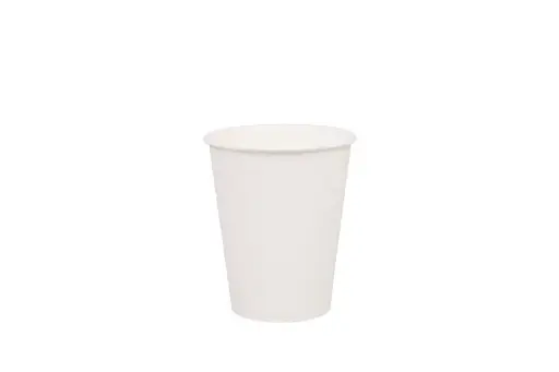 [JCC23] 250ml/8oz Single Wall White Paper Coffee Cup Pk50