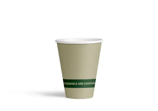[SWPA1225] 350ml/12oz Compostable Paper Coffee Cup Brown w/PLA Lining Pk25