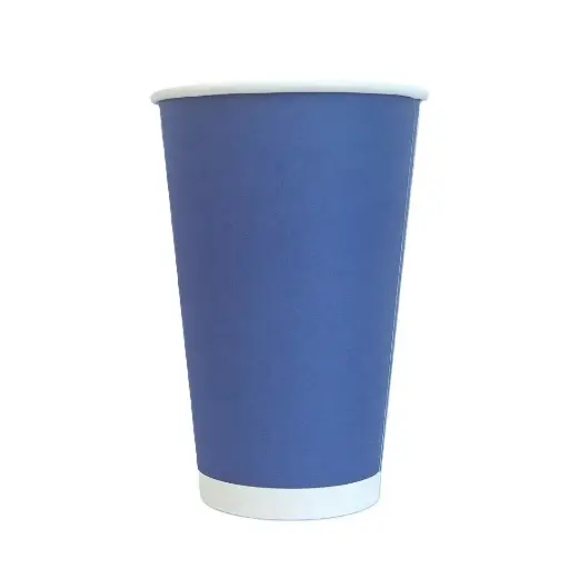 [BIPLA1615B] 450mL FSC PLA Blue Paper Cup Pk15