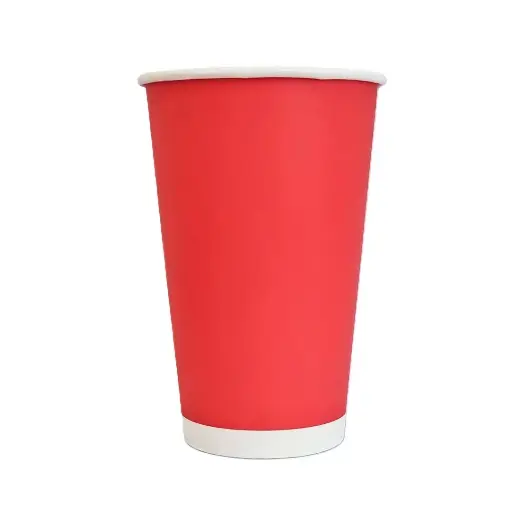 [BIPLA1612R] 450mL FSC PLA Red Paper Cup Pk12