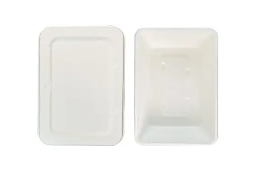 [SG654] 650ml Sugar Cane Containers With Sugar Cane Lids Pk4