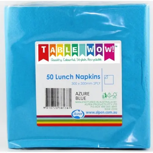 [380138] Azure Blue Lunch Napkin 33X33cm 2ply P50