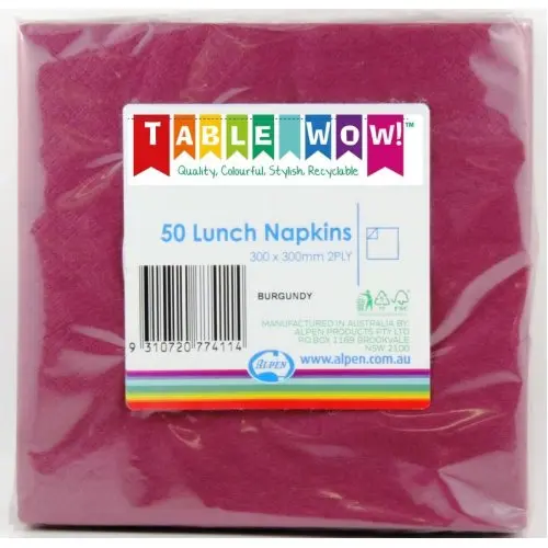 [380152] Burgundy Lunch Napkin 33X33cm 2ply P50