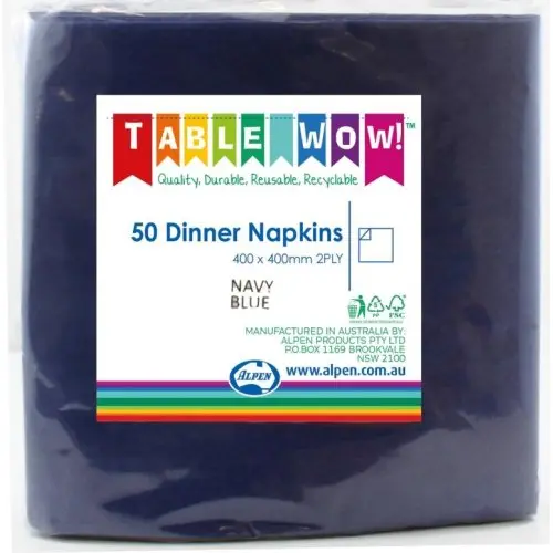 [380243] Dark Blue Dinner Napkin 40X40cm 2Ply P50