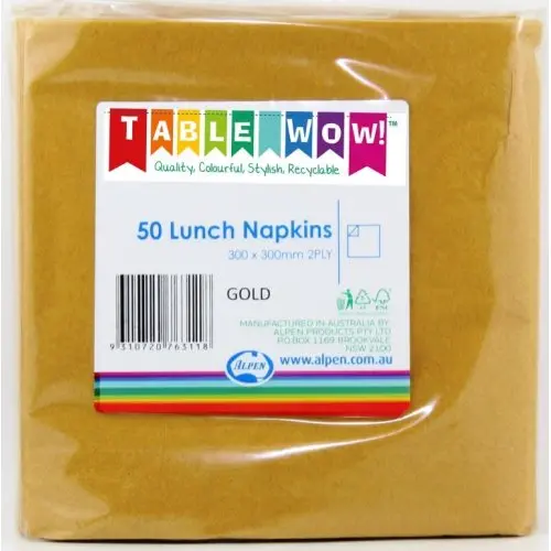 [380131] Gold Lunch Napkin 33X33cm 2ply P50