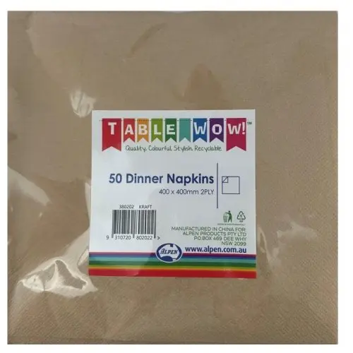 [380202] Kraft Dinner Napkin 40X40cm 2Ply P50