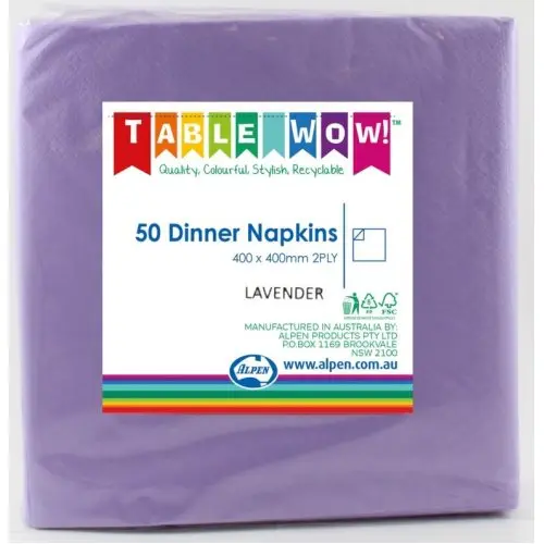 [380213] Lavender Dinner Napkin 40X40cm 2Ply P50