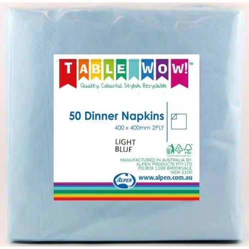 [380207] Light Blue Dinner Napkin 40X40cm 2Ply P50