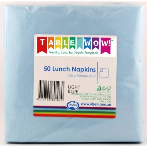 [380107] Light Blue Lunch Napkin 33X33cm 2ply P50