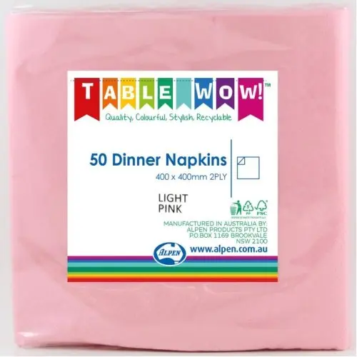 [380204] Light Pink Dinner Napkin 40X40cm 2Ply P50