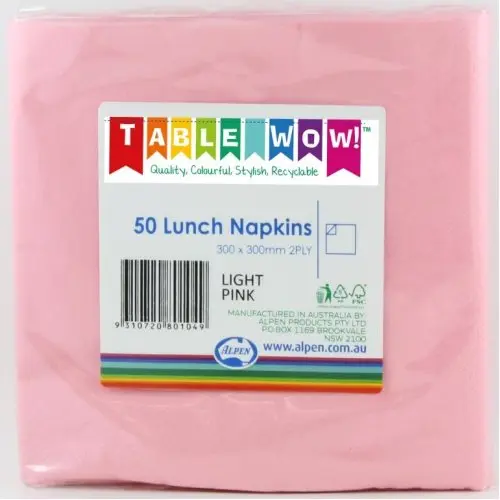 [380104] Light Pink Lunch Napkin 33X33cm 2ply P50