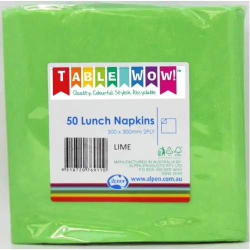 [380122] Lime Lunch Napkin 33X33cm 2ply P50