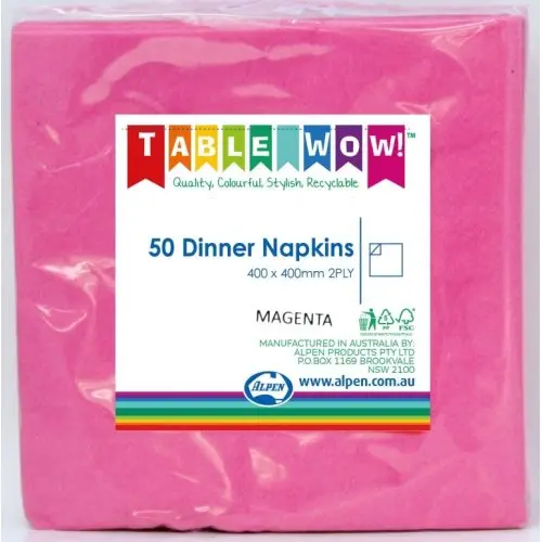[380234] Magenta Dinner Napkin 40X40cm 2Ply P50