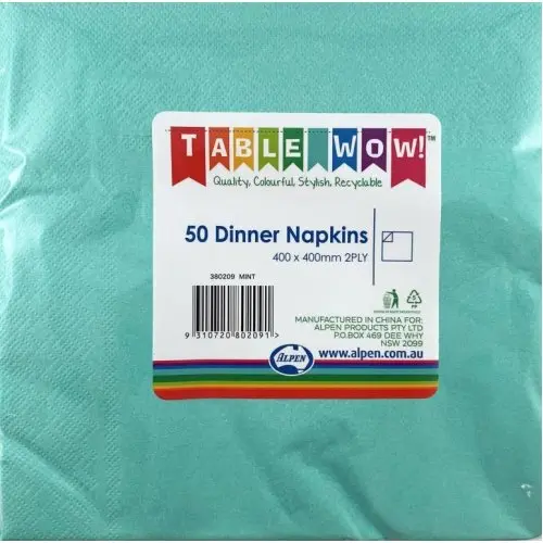 [380209] Mint Dinner Napkin 40X40cm 2Ply P50