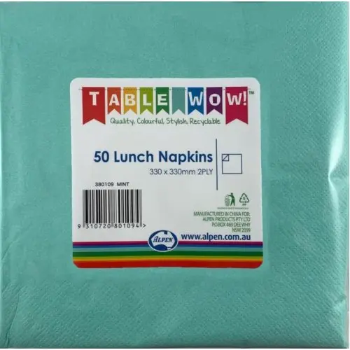 [380109] Mint Lunch Napkin 33X33cm 2ply P50