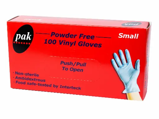 [GLOVES-B-S-PF] PAK VINYL BLUE P/FREE - SMALL