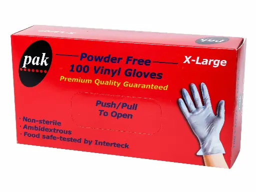 [GLOVES-B-XL-PF] PAK VINYL BLUE P/FREE - EXTRA LARGE