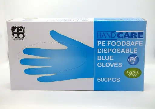 [449PEGB500-XL-CTN] HandCare LDPE Gloves Blue - Extra Large
