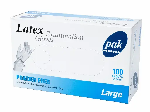 [GLOVES-LATEX-L-PF] LATEX LARGE PFREE PAK